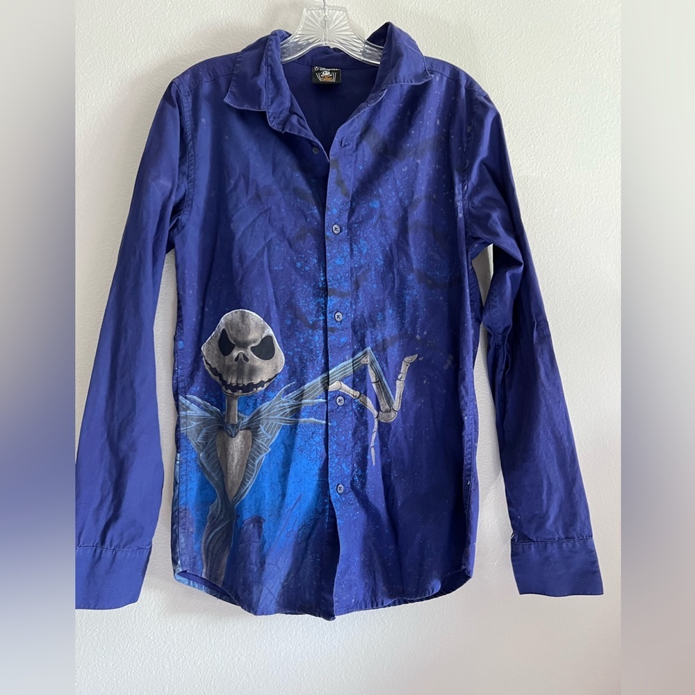 Disney Store Nightmare Before Christmas Jack Skellington Button-Up